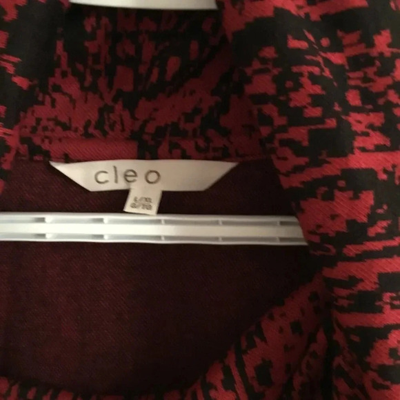 Cleo Turtleneck poncho sweater Red Black size large/Xlarge - Picture 3 of 5